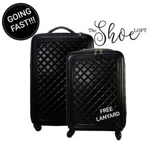 Quilted Rolling Trolley Luggage Travel Set